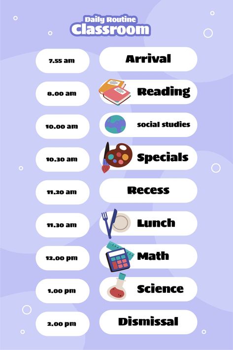 Classroom Daily Routine Printable Visual Schedule For Classroom Schedule For Classroom, Printable Visual Schedule, Visual Schedule Printable, Daily Routine Printable, Classes Schedule, Classroom Daily Schedule, Classroom Schedule Cards, Schedule Maker, Class Schedule Template