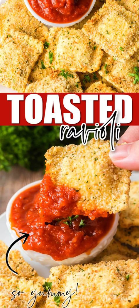 BEST TOASTED RAVIOLI Homemade Orange Chicken, Slow Cooker Spaghetti Sauce, Slow Cooker Spaghetti, Ravioli Bake, Toasted Ravioli, Homemade Ravioli, Ravioli Recipe, Orange Chicken Recipe, Measuring Ingredients