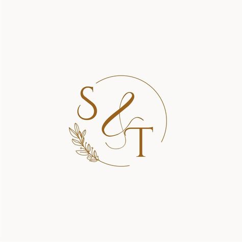 St Logo, Initials Logo Design, Wedding Logo Monogram, Letters Fonts, Instagram Words, Design Letters, Wedding Monogram, Initials Logo, Wedding Logos