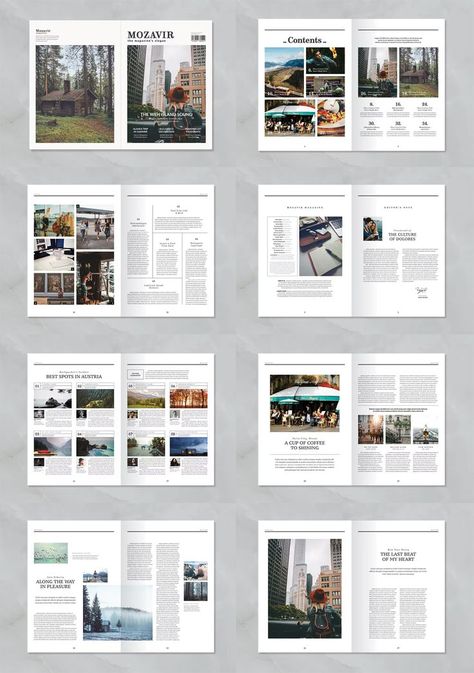 Magazine Page Layouts, Elegant Magazine, Travel Website Design, Magazine Layout Inspiration, Magazine Spread, Beautiful Profile Pictures, Page Layout Design, Canvas Learning, Publication Design