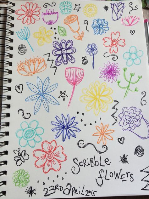 Scribble flowers #doodles Scribble Flowers Drawing, Flower Scribble, Flower Doodling, Scribble Doodles, Scribble Flowers, Pretty Flower Drawing, Photobook Inspiration, Drawing Scribble, Flowers Doodles