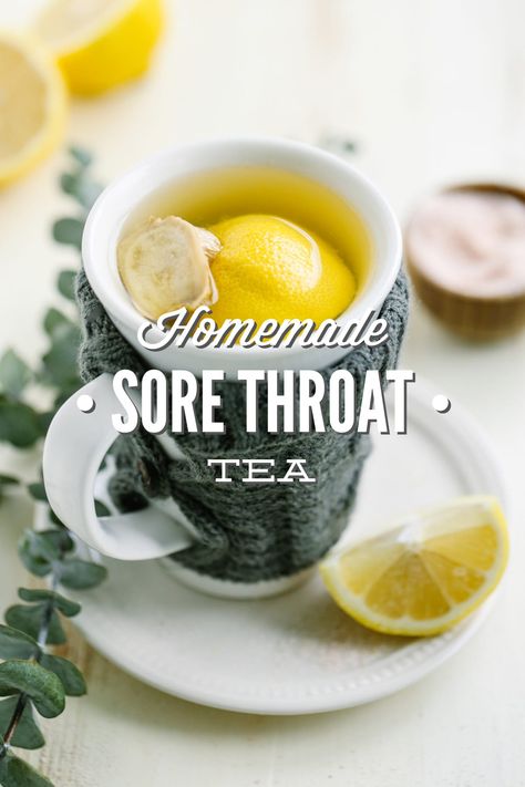 Soothing Honey and Lemon Sore Throat Tea Throat Tea, Sore Throat Tea, Tea Live, For Sore Throat, Throat Remedies, Sick Remedies, Homemade Tea, Morning Drinks, Homemade Drinks