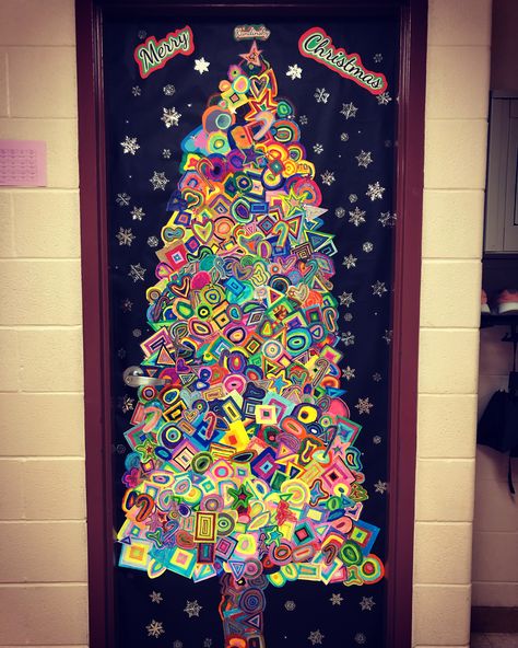 Kandinsky Christmas Tree, Holiday Planning, Student Created, Christmas Door Decorations, Door Decoration, Wassily Kandinsky, Christmas Door, Teaching Art, Christmas Craft