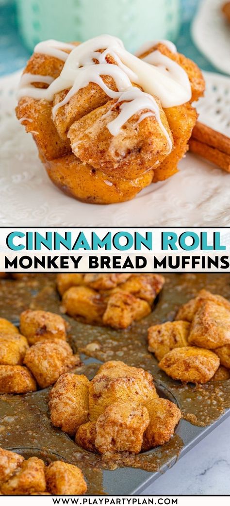 Monkey Bread Cupcakes, Overnight Monkey Bread, Grand Biscuit Recipes, Mini Monkey Bread, Biscuit Monkey Bread, Meal Sides, Biscuit Cinnamon Rolls, Cinnamon Monkey Bread, Monkey Bread Muffins