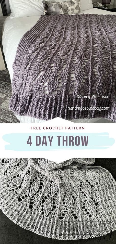 Crochet Throw Irish Crochet Patterns Free Afghan, Aran Crochet Patterns, Crotchet Patterns Projects Free Blanket, Lace Crochet Blanket Pattern, Quick Crochet Throw, Feminine Crochet Blanket, Intermediate Crochet Blanket Patterns, Quick Crochet Blanket Pattern, Crochet Quilt Pattern Afghan Blanket