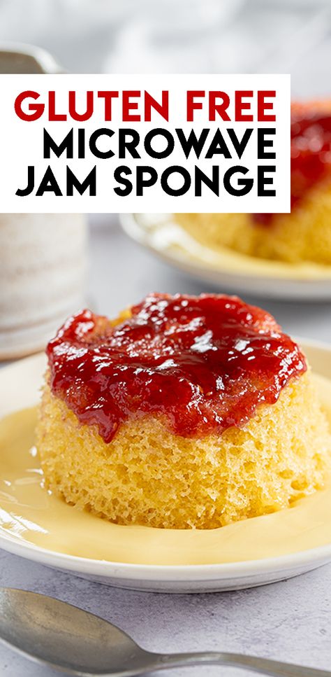 Gluten Free Steamed Pudding, Gluten Free Mug Cake Microwave, Jam Sponge Pudding, Becky Excell, Amaretto Drinks Recipes, Sponge Pudding Recipe, Microwave Steam, Amaretto Drinks, Gluten Free Pudding