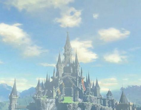 Hyrule Castle Hyrule Castle Tattoo, Hyrule Castle Breath Of The Wild, Hyrule Castle Art, Botw Hyrule Castle, Hyrule Aesthetic, Zelda Castle, Zelda Sleeve, Zelda Aesthetic, Zelda Map