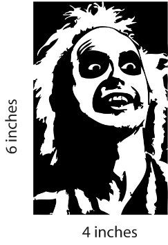 Beetle Juice Stencil Pop Art, Beetlejuice Stencil, Beetlejuice Silhouette, Horror Silhouette, Beetlejuice Tattoo, Cricut Halloween, Stencil Templates, Silhouette Stencil, Scroll Saw Patterns