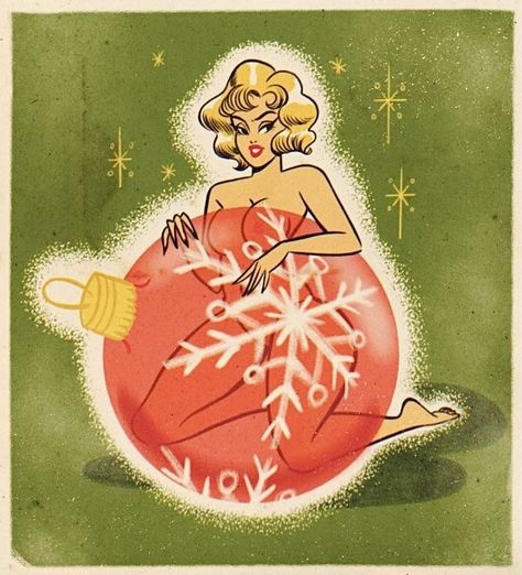 Christmas Pin Up Girl Vintage, Christmas Pinup Art, Playboy Christmas, Vintage Christmas Pinup, Pin Up Christmas, Pinup Woman, Christmas Pinup, Christmas Pins, Christmas Drawing