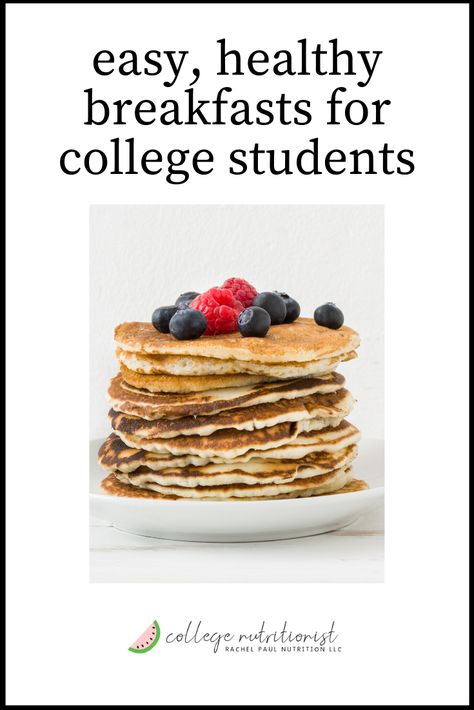 College Nutritionist Breakfast, Breakfast Ideas College, Breakfast Ideas For College Students, Nutritionist Breakfast, College Breakfast, Oats Calories, Student Meals, College Meal, Rachel Paul