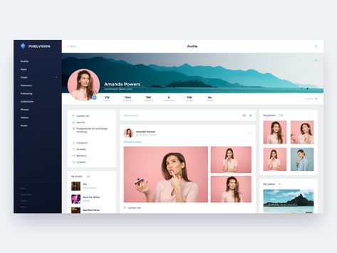 Pixelvision Profile page Profile Page Design, Cv Website, Web Design Inspiration Portfolio, Profile Website, Ui Design Dashboard, Best Ui Design, Website Design Wordpress, Ui Design Website, Portfolio Web Design