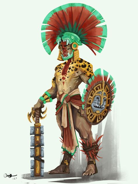 Aztec Concept Art, Jaguar Warrior, Aztec Artwork, Mexican Culture Art, Mayan Art, Aztec Warrior, Aztec Art, Chicano Art, Mexican Culture