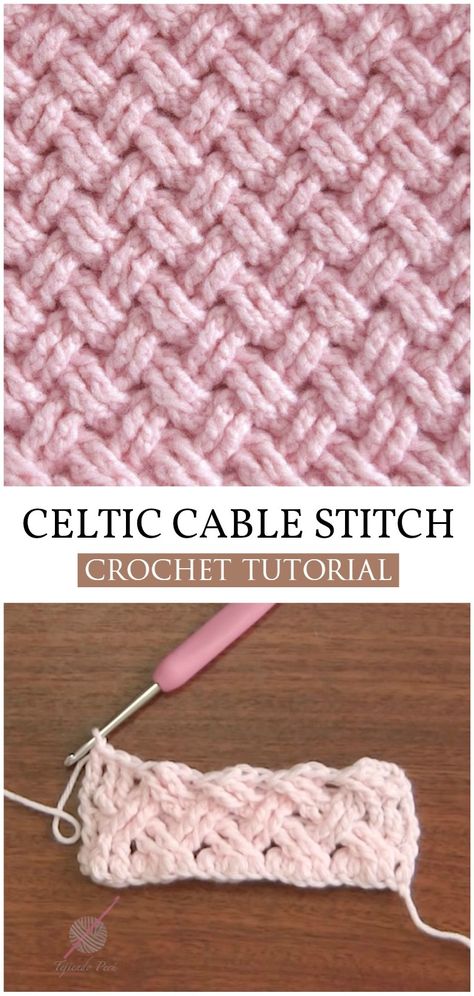 How To Crochet Celtic Cable Stitch Celtic Crochet, Crochet Celtic, Stitch Amigurumi, Crochet Cable Stitch, Háčkované Lemy, Knitting Amigurumi, Amigurumi Knitting, Crochet Stitches Free, Crochet Cable