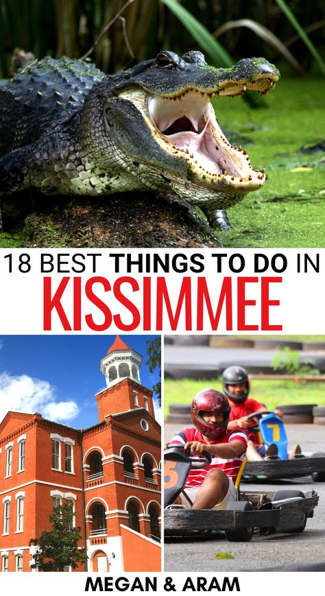 Searching for the best things to do in Kissimmee for your upcoming trip? This guide covers the top Kissimmee attractions, day trips, theme parks - and MORE! | Kissimmee activities | Kissimmee tours | What to do in Kissimmee | Places to visit in Kissimmee | Kissimmee things to do | Kissimmee itinerary | Where to stay in Kissimmee | Kissimmee theme parks | Kissimmee for kids | Kissimmee sightseeing Kissimmee Florida Things To Do, Kissimmee Florida, Cheap Things To Do, Usa Travel Guide, Visit Florida, Secret Places, Theme Parks, Kissimmee, Central Florida