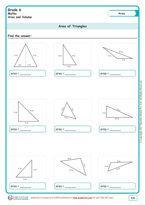 Area Of A Triangle Worksheet, Area Of Triangles Worksheet, Area Of Triangles, Area Of A Triangle, Kids Experiments, Matter Lessons, Gcse Maths Revision, Time Management Worksheet, Area Worksheets