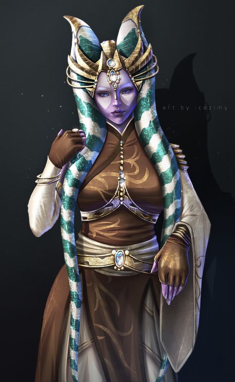 ArtStation - Jedi Master Faleem Gynta 2 - Commission, icezimy Star Wars Togruta Art, Togruta Female Oc, Togruta Jedi, Syfy Art, Female Jedi, Star Wars Species, Alien Species, Rwby Characters, Star Wars Characters Pictures