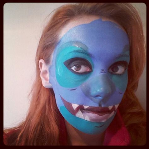 Stitch face paint design from lilo and stitch by hellomisshastings Stitch Make Up, Stitch Makeup Disney, Stitch Face Paint, Disney Face Painting, Disney Costumes For Women, Stitch Makeup, Stitches Makeup, Evelyn Rose, Disney+ Icon