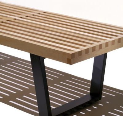 Wood Slat Benches Bench Photography, Nelson Platform Bench, Nelson Bench, Platform Bench, Retro Dining Table, Mid Century Modern Bench, Contemporary Bench, Iconic Furniture, Metal Dining Table