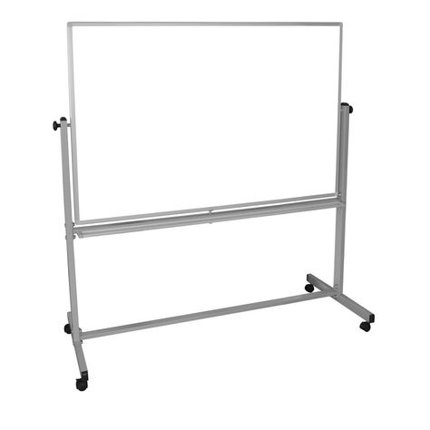 Luxor 60 in. x 40 in. Double Sided Magnetic Mobile Whiteboard, White Whiteboard On Wheels, Rolling Whiteboard, Standing Office, Mobile Whiteboard, Magnetic Dry Erase Board, Room Focal Point, Magnetic Whiteboard, Marker Board, Tray Styling