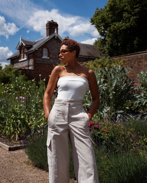 White Mint Velvet Knitted Bandeau Top and Cos Wide Leg Trousers Whowhatwear Uk, Brand Trip, Mint Velvet, Bandeau Top, Wide Leg Trousers, Wide Leg, Mint, Trousers, Velvet