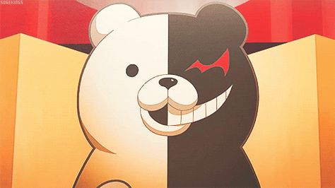 Monokuma :3 Danganronpa Gif, Evil Teddy Bear, Danganronpa Monokuma, Star Wars Droids, Danganronpa 1, Trigger Happy Havoc, Trigger Happy, Danganronpa 3, Anime Meme