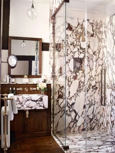 Floating Marble Vanity, Bathroom With Marble, Tudor Mansion, Luxe Bathroom, Tudor Style Homes, Vogue Living, Claudia Schiffer, Marble Bathroom, Powder Rooms