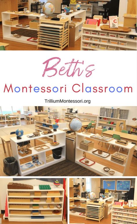 A tour of Beth's Montessori classroom Montessori Bulletin Boards, Montessori Classroom Layout Elementary, Montessori 3-6 Classroom, Montessori Classroom Layout, Montessori Preschool Classroom, Montessori Elementary Classroom, Rocking Bed, Montessori Kindergarten, Climbing Arch