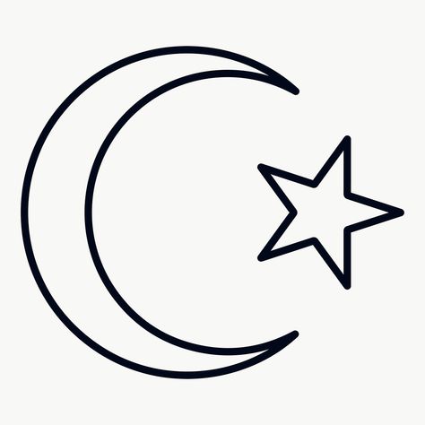 Islamic crescent moon and star symbol design element | free image by rawpixel.com / NingZk V. Salah Corner, Crescent Moon And Star Tattoo, Star Symbol Design, Venom Tattoos, Crescent Moon Outline, Moon And Star Tattoo, Islam Moon, Islamic Symbols, Avatar Ocs