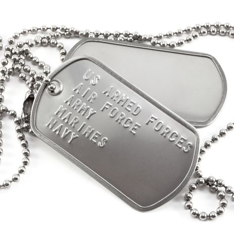 Military dog tags are of great importance in the identification of soldiers in the army. The main purpose of the military dog tags is to identify... Dog Tags Military, Metal Tags, Armed Forces, Being Used, Dog Tags, Dog Tag Necklace, Air Force, Soldier, Two Tone