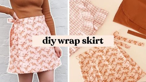 Beach Skirt Pattern Sewing, Easy Wrap Skirt Pattern Sew, Rip Skirt Pattern Free, Short Wrap Skirt Pattern, Wrap Mini Skirt Pattern, Wrap Skirt Patterns Sewing, Diy Wrap Skirt Pattern, Sew A Wrap Skirt, Wrap Skirt Pattern Free