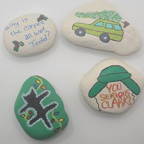 Paint some cute Christmas rocks with a fun movie theme. Christmas Painted Rocks, Christmas Vacation Movie, Vacation Movie, Christmas Rocks, You Serious Clark, Diy Rock Art, Christmas Rock, Movie Themes, Family Entertainment