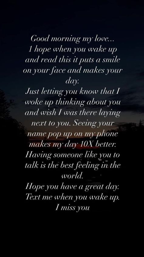 Heartbroken - Good morning my love #lovepoems #lovepoem... You Are My First Thought In The Morning, Good Morning Poems For Him Boyfriends, Just Because I Love You, Good Night Sweetheart Quotes, Good Morning Texts From Him, Happy Sweetest Day For Him, Good Morning Notes For Boyfriend, Good Morning Sweetheart Quotes For Him, Morning Love Quotes Romantic