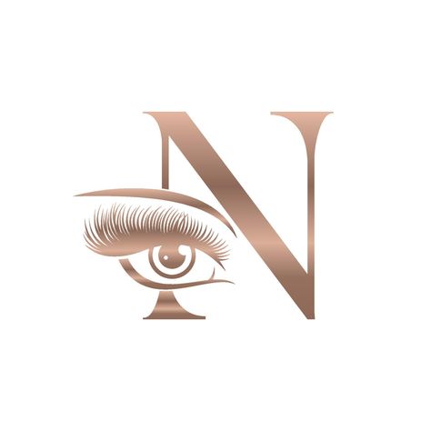 Luxury Beauty Eye Lashes Logo Letter N Eye Lash Logo Design Ideas, Eyelashes Logo Design, Lash Business Logo Ideas, Eye Lash Logo Ideas, Logo Eyelash Extensions Design, Eyelash Logo Design Lashes, Eyelash Logo Design Ideas, Eyelash Extensions Logo, Lash Logo Design Ideas