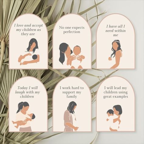 Set of 36 Positive Daily Affirmations for Moms, new and expecting moms to practice self-love Daily Affirmations For Moms, Mom Affirmations, Positive Daily Affirmations, Show Up For Yourself, Short Phrases, Mom Printable, Daily Affirmation, I Work Hard, Self Talk