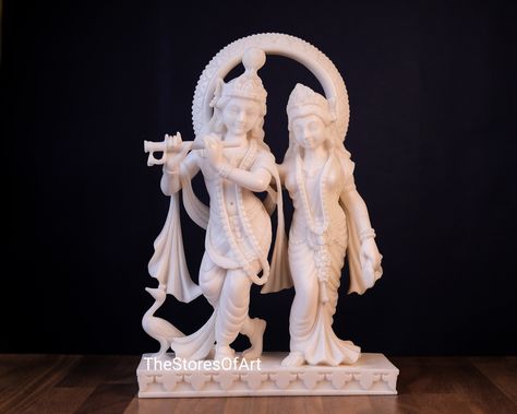 Radha Krishna Statue, 26CM, Cultured Marble Radha Krishna Idol, Divine Couple God, Lord Krishna, Goddess Radha, Radha Krishna Figurine by TheStoresOfArt on Etsy Radha Krishna Love Story, Vishnu Laxmi, Lord Narayana, Story Of Krishna, Vishnu Lakshmi, Lakshmi Idol, Radha Krishna Statue, Divine Couple, Divine Union