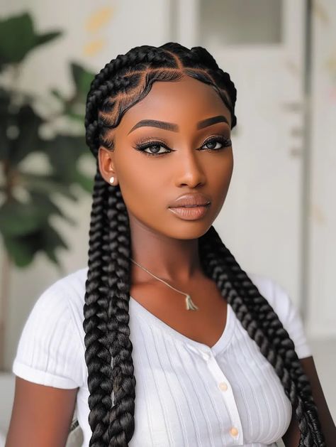 36 Cute Summer Hairstyle Ideas for Black Women in 2024 Vacation Braids For Black Hair, Short Hair Up, Bob Braids Hairstyles, Braid Inspiration, Braided Hairstyles For Black Women Cornrows, Romantic Curls, Big Box Braids Hairstyles, Curly Hair Women, African Hair Braiding Styles