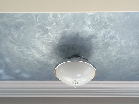 Light Blue Textured Wall, Blue Venetian Plaster Walls, Venician Plaster Walls Living Rooms, Light Blue Venetian Plaster Walls, Blue Venetian Plaster, Venician Plaster Walls, Gypsum Plaster Wall Finish, Cove Ceiling, Plaster Coving