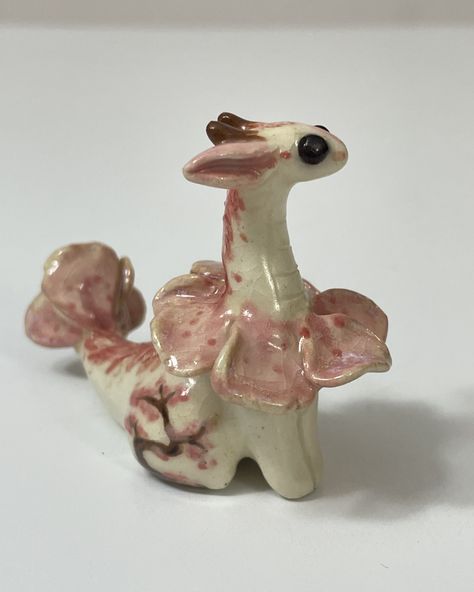 Cherry Blossom Dragon, Lil Cherry, Handmade Ceramics Pottery, Clay Dragon, My Dear Friend, Pattern Ideas, Reference Poses, Clay Ideas, Having A Blast