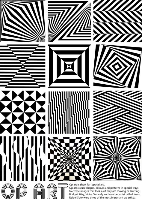 Line Art Drawings Illusion, 3d Line Art Optical Illusions, Line Illusion Drawing, Easy Op Art Step By Step, Line Illusion Art, Vertical Lines Art Design, Op Art Ideas, Rhythm In Art, Doodle Art Patterns