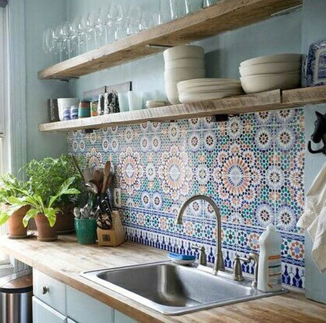 Traditional Farmhouse kitchen Unique Countertops, Kitchen Tile Diy, Trendy Kitchen Tile, Butcher Blocks, Kitchen Wall Colors, Diy Kitchen Cabinets, Kitchen Tile, Kitchen Tiles Backsplash, Bath Room