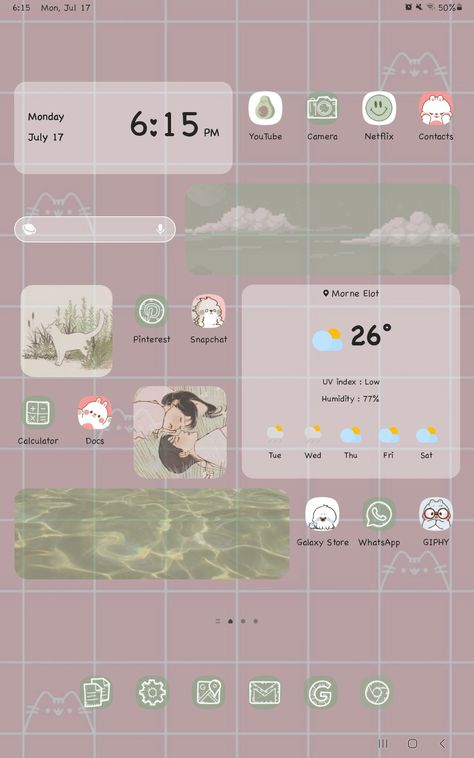 Aesthetic theme using photo widgets and icons website Tablet Theme Ideas, Wallpaper Tablet Samsung Aesthetic, Wallpaper For Tablet Samsung Aesthetic, Samsung Tablet Wallpaper Aesthetic, Tablet Layouts, Samsung Tablet Wallpaper, Pc Themes, Samsung Tablet Aesthetic, Pink Aesthetic Theme