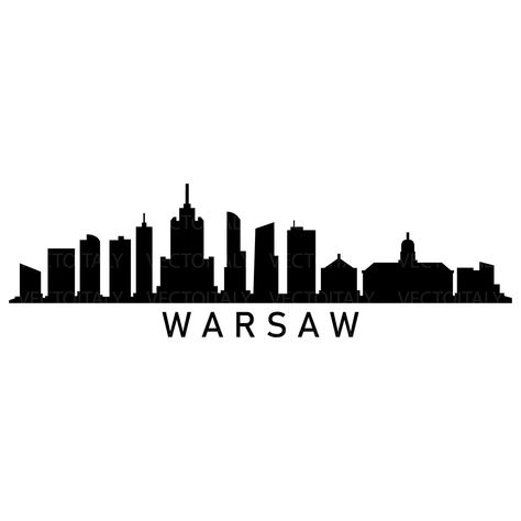 Warsaw Skyline, City Skylines, City Skyline, Warsaw, Instant Download Etsy, Digital Image, Drawing And Illustration, Digital Drawing, Drawing Illustrations