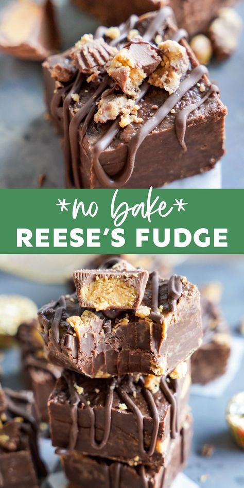 Reese’s Chips Recipes, No Bake Peanut Butter Fudge, Healthy Chocolate Snacks, Reese's Peanut Butter Cups, Best Chocolate Desserts, No Bake Peanut Butter, Peanut Butter And Chocolate, Butter Fudge, Chocolate Snacks