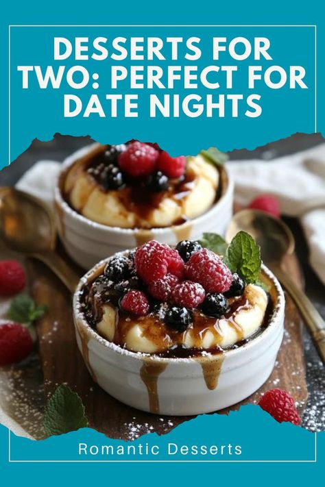 Satisfy your sweet tooth with these simple desserts for two! Perfect for sharing on a cozy evening. 🥂 #SweetForTwo #RomanticDesserts #PerfectForSharing #DateNightIn Date Night Desserts, Desserts For 2, Romantic Desserts For Two, Weeknight Desserts, Desserts For Two, Romantic Desserts, Simple Desserts, Night Recipes, Recipe For 2