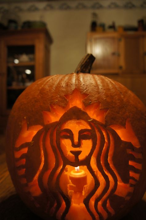 Teapot Pumpkin Carving, Pumpkin Carving Ideas Barbie, Teen Girl Pumpkin Carving Ideas, Pumpkin Carving Girly, Starbucks Pumpkin Carving, Pumpkin Carving Ideas Cute Girly, Girly Pumpkin Carving, Pretty Pumpkin Carving Ideas