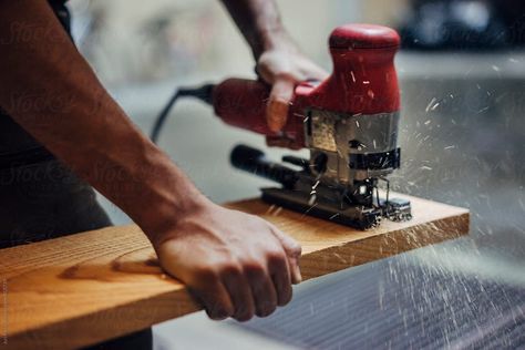 Carpenter Aesthetic Wood, Woodworking Aesthetic, Running Bride, Electric Jigsaw, Carpenter Aesthetic, Brand Photography Inspiration, Machine Photo, Carpenter Work, Industrial Wood