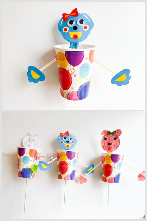 Craft Activity Paper Cup Puppet Paper Cup Puppet, Puppet Workshop, Puppet Paper, Steam Activity, Puppets For Kids, Steam Activities, Halloween Cups, Art Activity, Craft Activity