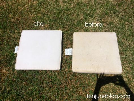 Clean Patio Furniture, Outdoor Patio Cushions, Clean Outdoor Furniture, Patio Cleaning, Clean Patio, Furniture Cleaning, House Maintenance, Outdoor Cleaning, Small Patio Garden