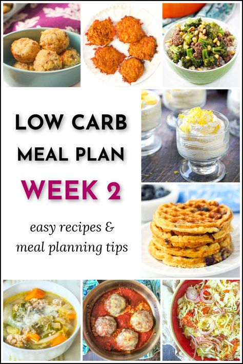 collage of keto recipes with text Easy Low Carb Meal Plan, Low Carb Menu, Low Carb Diet Meal Plan, Protein Meal Plan, Low Carb Menus, Low Carb Meal Prep, Breakfast Low Carb, Low Carb Meal, Low Carb Meal Plan