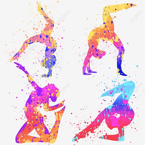 Gymnastics Backgrounds, Gymnastics Silhouette, Art Gymnastics, Rectangle Tiles, Remove Background From Image, People Illustration, Vector Png, Rhythmic Gymnastics, Character Modeling